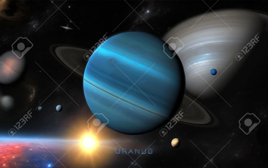 Uranus - Hoge resolutie 3D beelden presenteert planeten van het zonnestelsel.