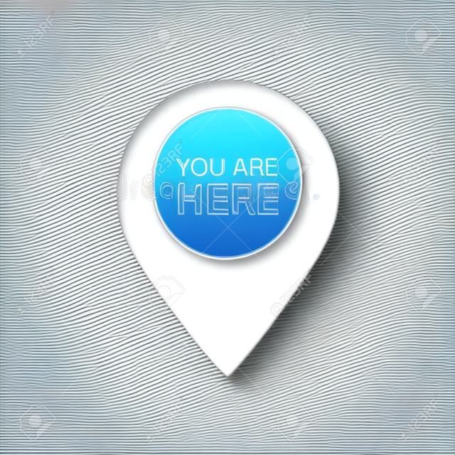 You Are Here Map Pointer - Vector Illustration - Isolated On White Background