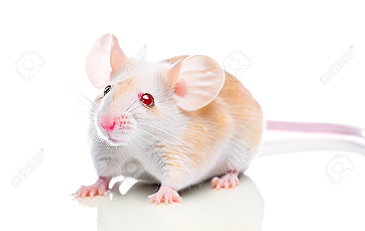 Brown Decorative mouse on a white background  Macro shoot