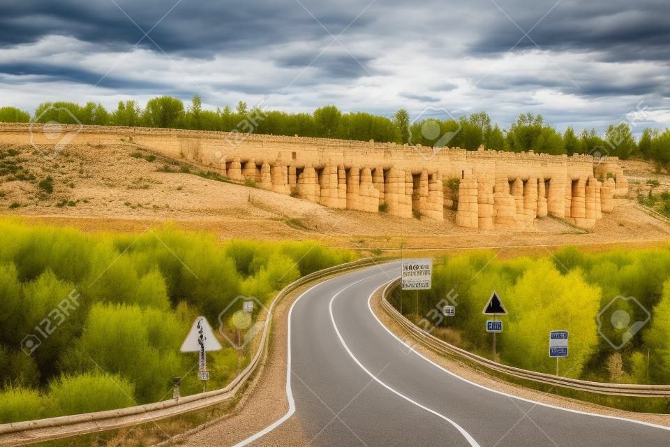 Road number N110 in Segovia region in Spain