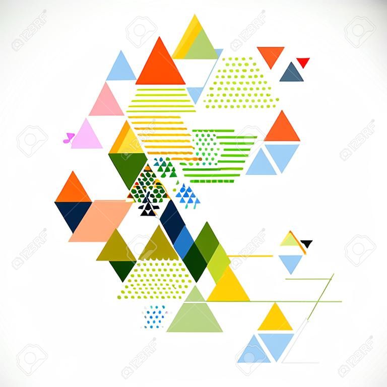 Astratto colorato e creativo sfondo geometrico, illustrazione vettoriale