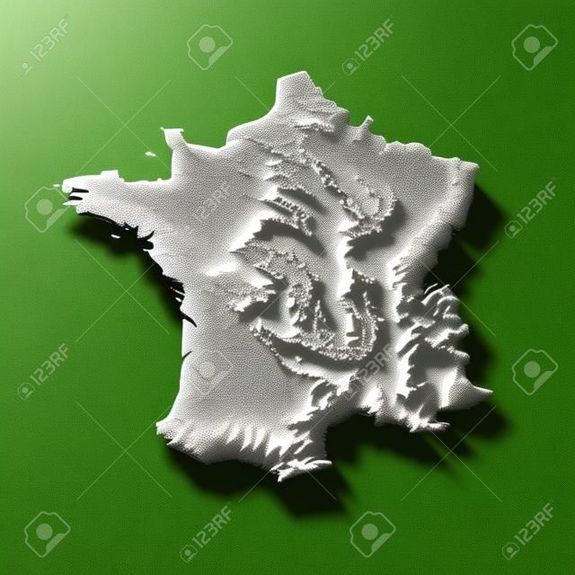 Francia mapa en relieve 3D