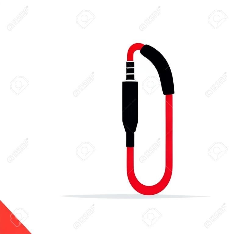 Alphabet J letter  formed by jack cable or wire. Vector design template elements for your audio, sound or music application or corporate identity. Sign or symbol illustration isolated on white background