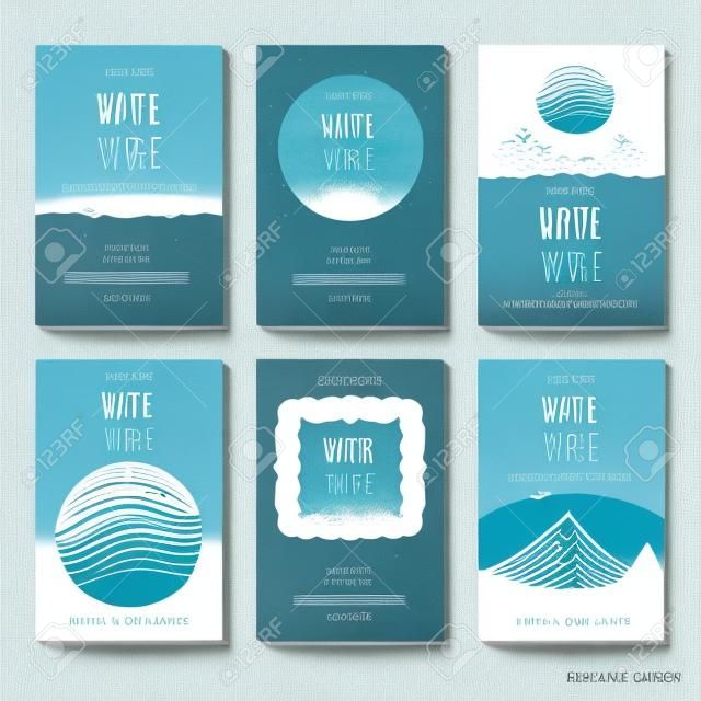 Волны и маленькие бумажные катера - набор из шести шаблонов обложки книги