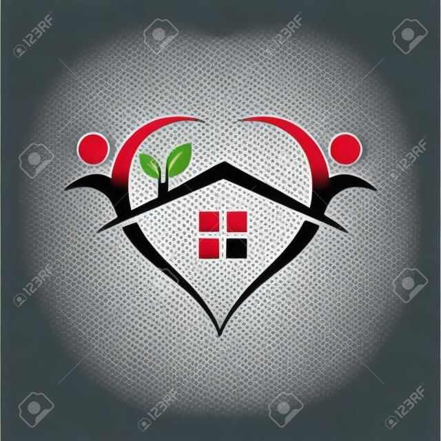 elderly caring and nurse home care logo design vector symbol graphic concept