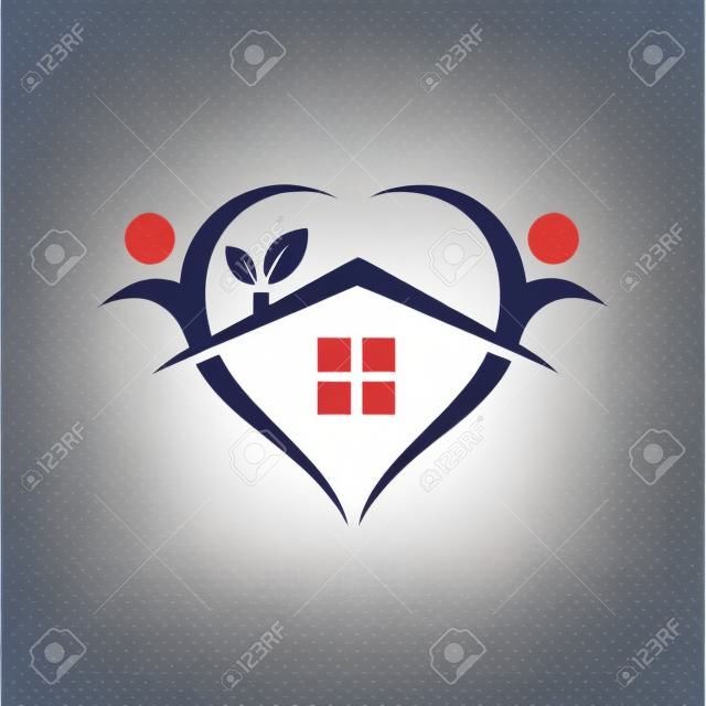 Ancianos y enfermeras cuidado en el hogar diseño de logotipo símbolo gráfico vectorial concepto