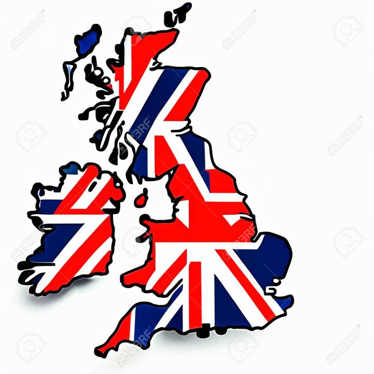 Юнион Джек Флаг Великобритании Карта