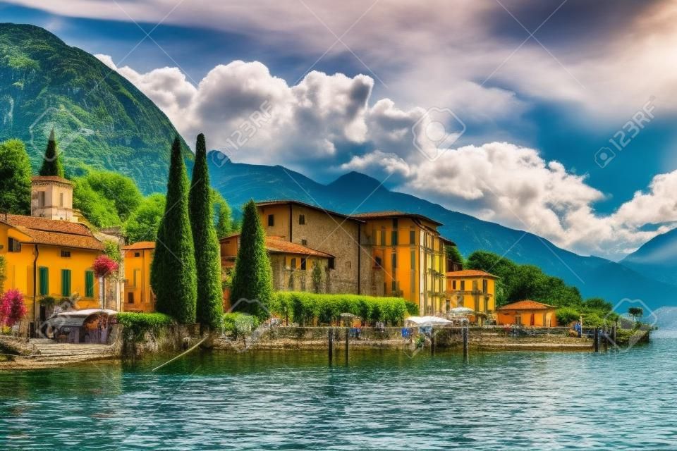 paisagem de Lago di Como, Cadenabbia. Itália