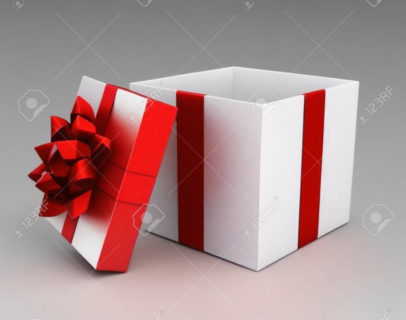 opened gift box 3d illustration isolated on white background