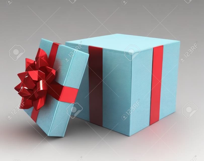 opened gift box 3d illustration isolated on white background
