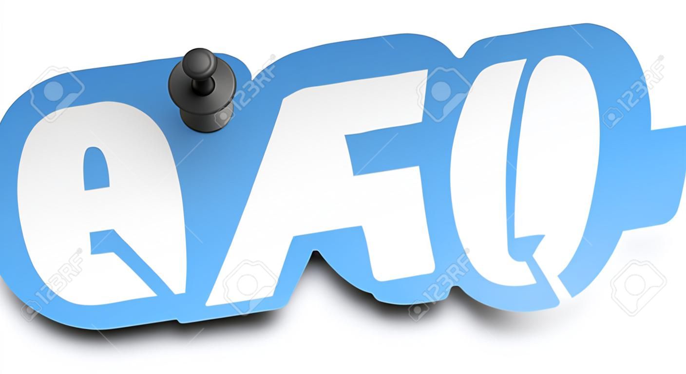 FAQ-Konzept 3D-Darstellung isoliert auf weißem Hintergrund