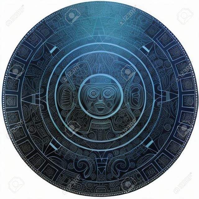 Calendrier Maya de vecteur - sur blanc
