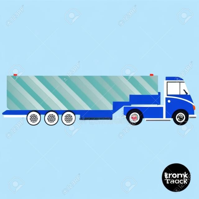 Transport de bande dessinée. Semi-remorque camion illustration vectorielle. Vue du côté.