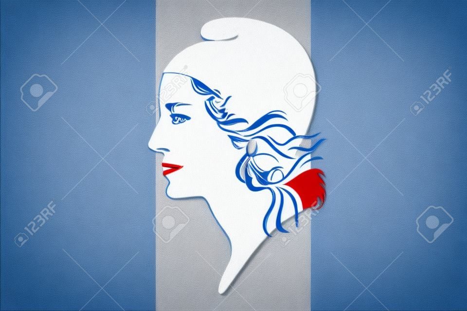 Marrianne и флаг, символы Франции