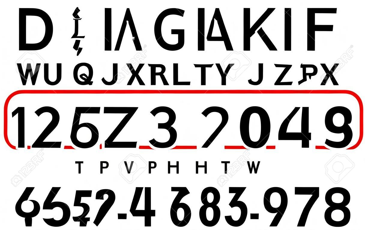 Placa de coche danés, letras, números y símbolos.