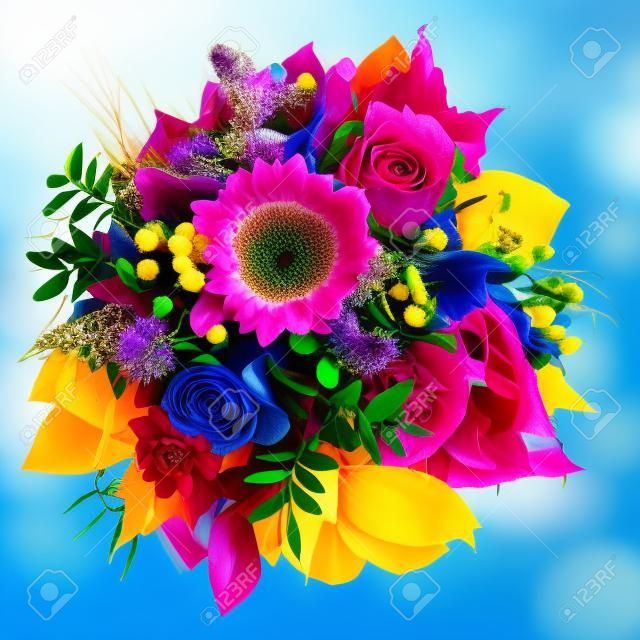 Isolated beautiful and colorful bouquet