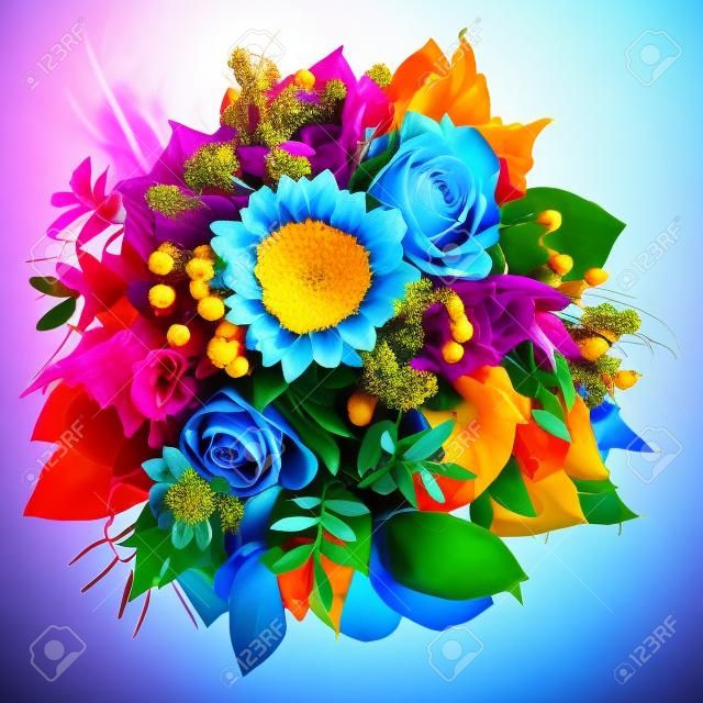 Isolated beautiful and colorful bouquet