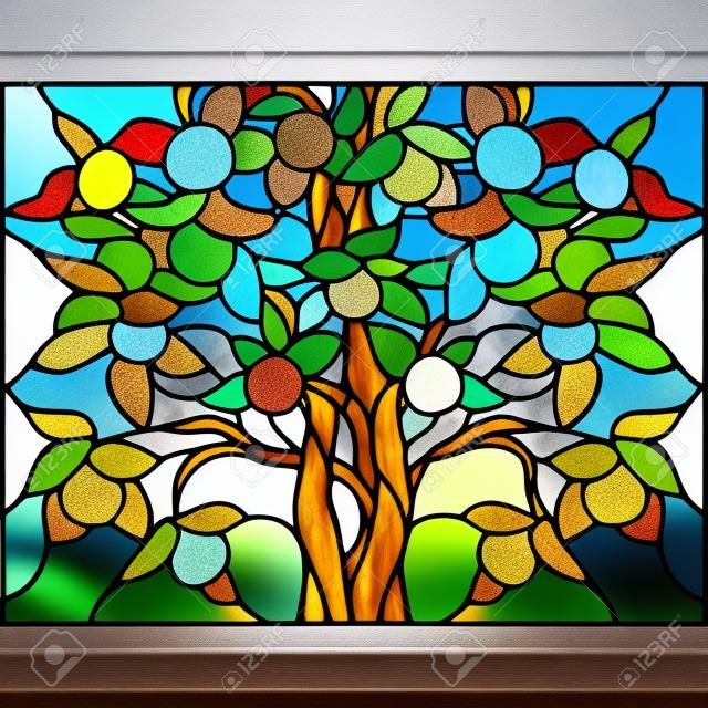 Apfelbaum, Glasfenster