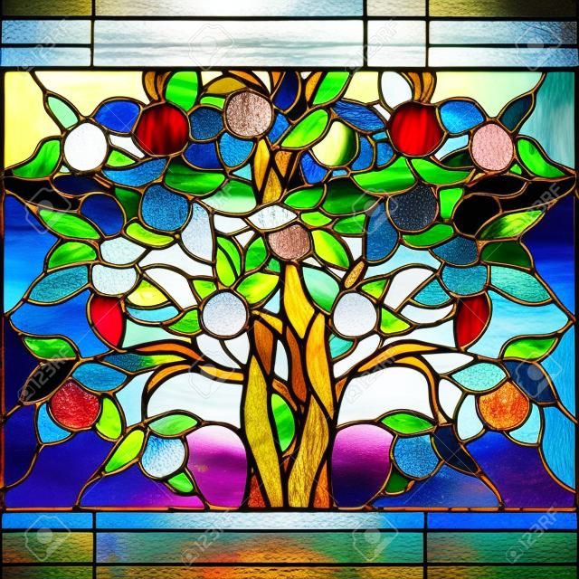 Apfelbaum, Glasfenster