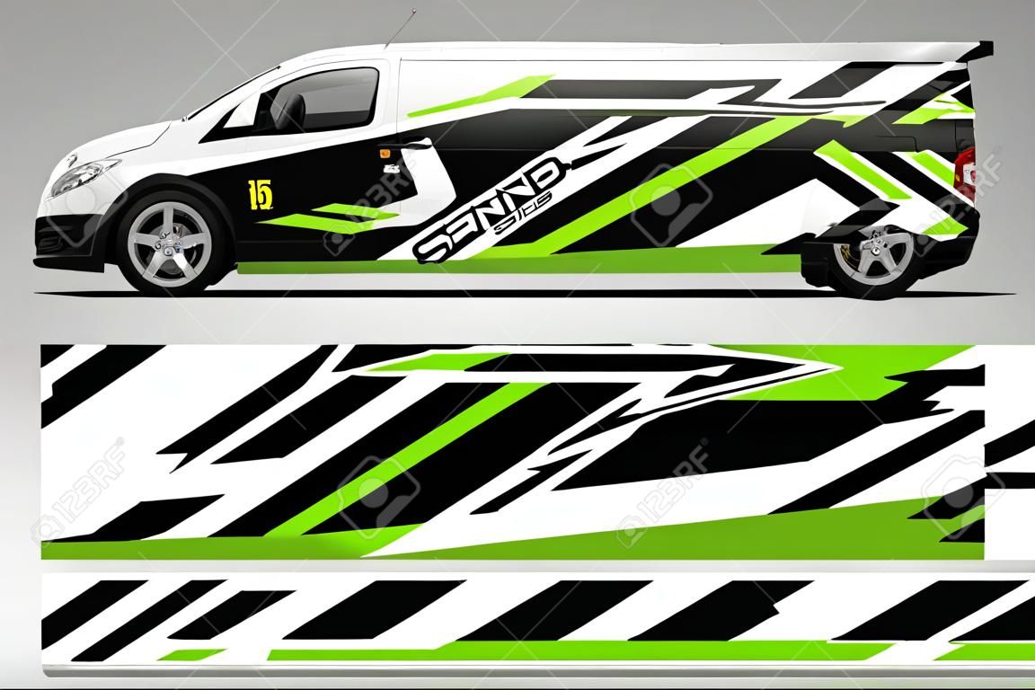 Sport car racing wrap design. vector design. - Vector