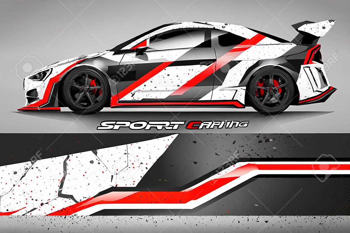 Wrap-Design für Sportwagenrennen. Vektor-Design. - Vektor