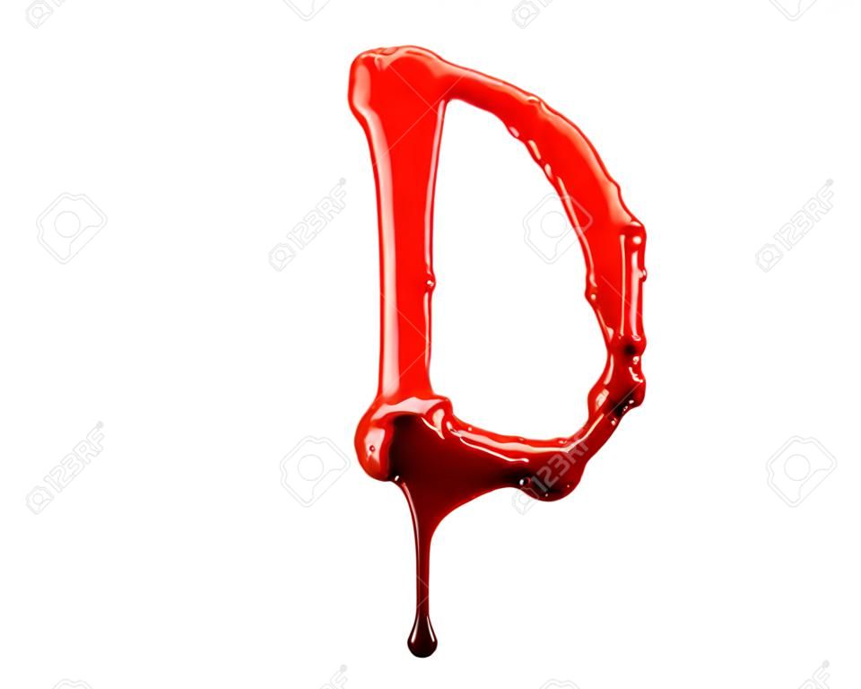 Dripping blood fonts the letter D