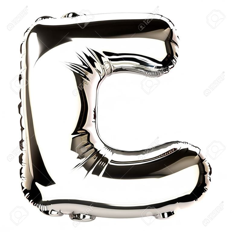 Chrome ballon lettertype deel van volledige reeks van nummers, nummer 5, vijf