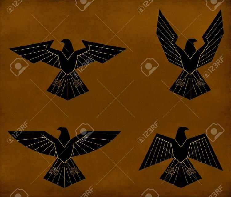 黑色的人影收集鷹符號