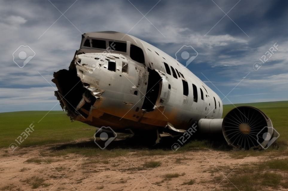 Wreck of a US military plane crashed in the middle of the nowhere. 