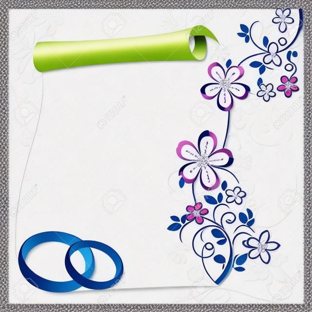 Wedding Card mit Blümchenmuster und Platz für text