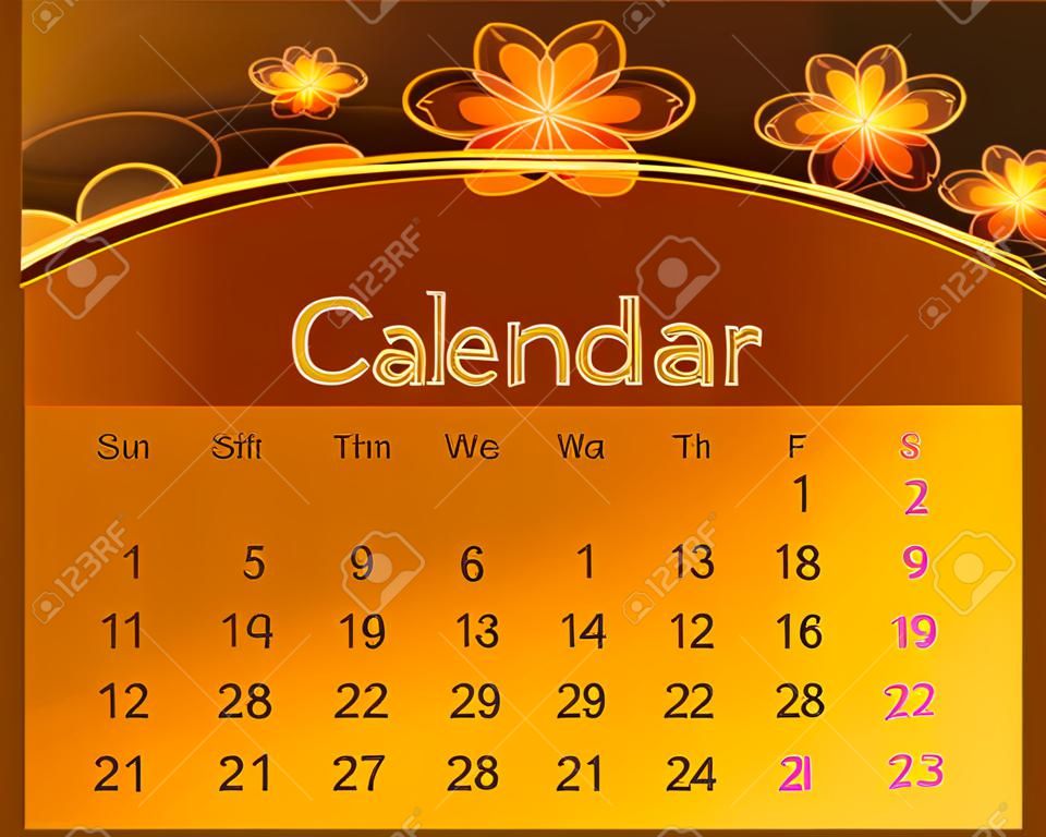 2013 el año calendario en el fondo de color naranja abstracta