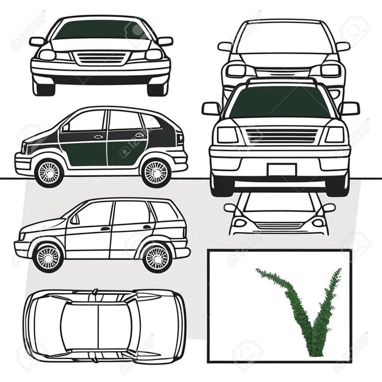 Vehículo condición informe coche lista de verificación, el daño de auto vector inspección