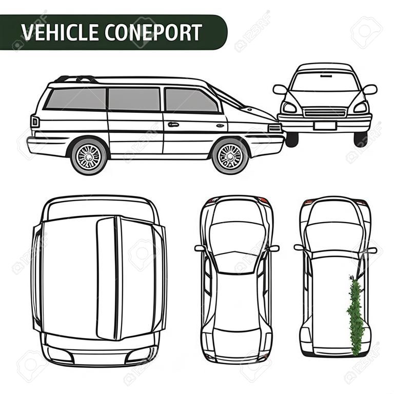 Fahrzeugzustandsbericht Auto-Checkliste, Auto Schaden Inspektion Vektor