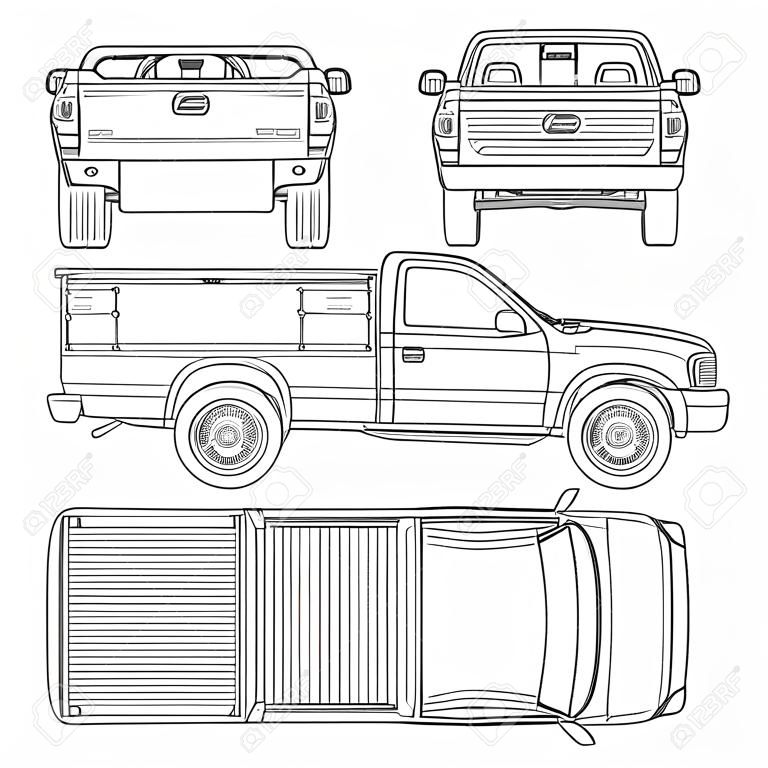 Modelo de ilustração de caminhão pickup