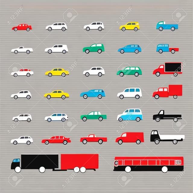 Car Icons Big Set Vector Vehicles Illustration Royalty Free SVG, Cliparts,  Vectors, and Stock Illustration. Image 58812891.