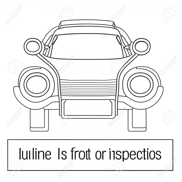 car pickup truck inspectio form drawing outline strokes not expanded