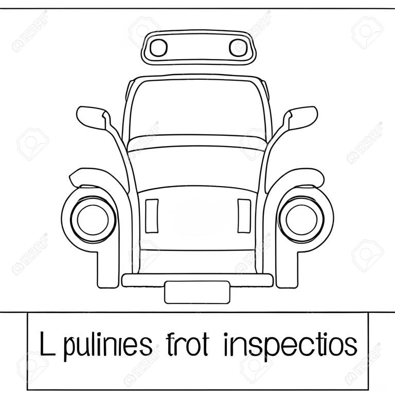 car pickup truck inspectio form drawing outline strokes not expanded