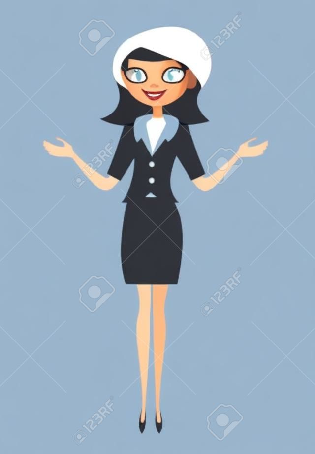 young business woman, vector illustration