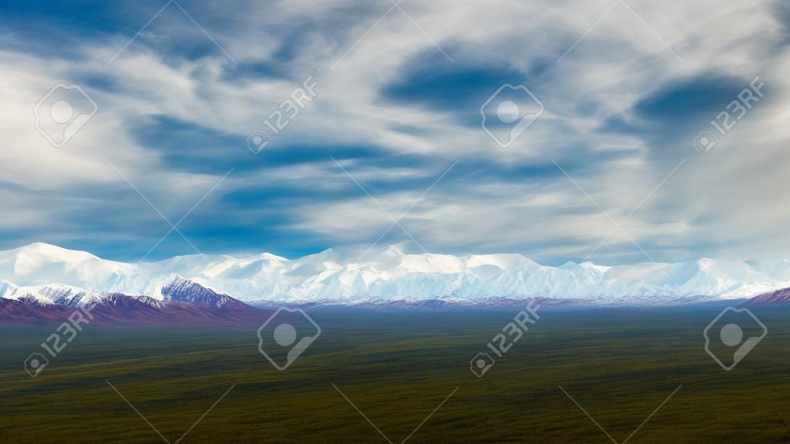 Denali national park mountains panoramic view, Alaska