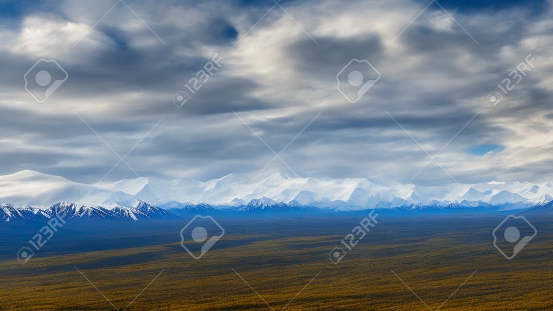 Denali national park mountains panoramic view, Alaska