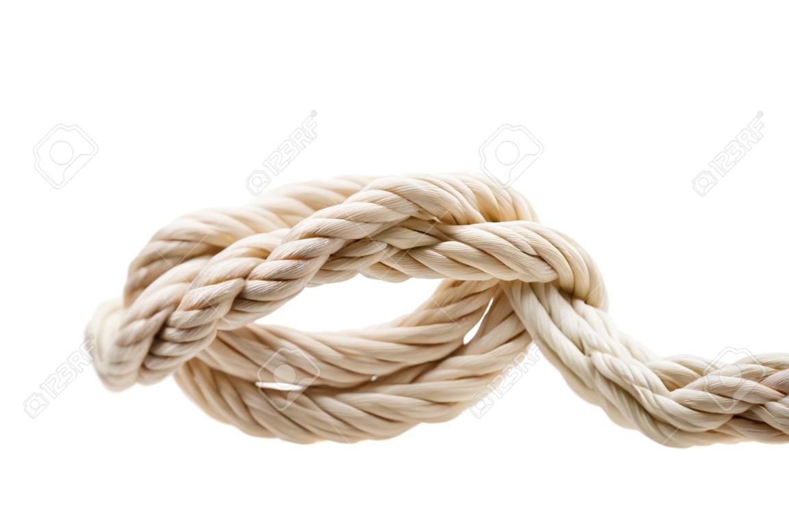 Rope knot on a white background.