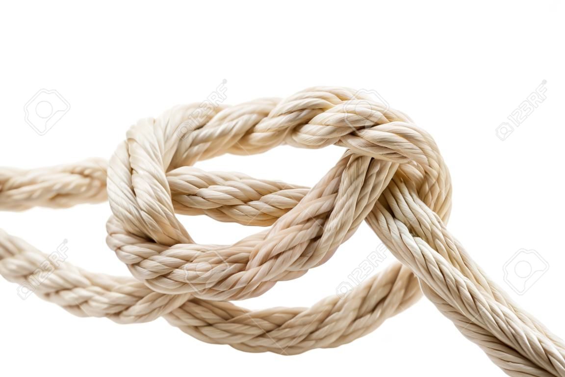 Rope knot on a white background.