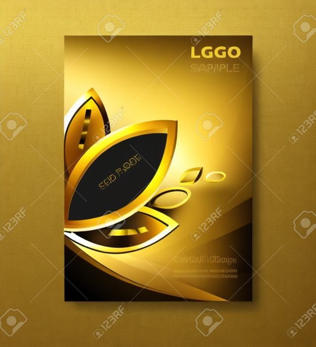 gold Cover design template, cover design, printing design, vector illustration, silver background , report cover,report template