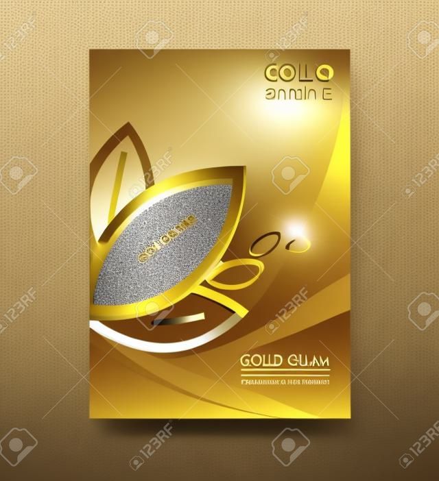 gold Cover design template, cover design, printing design, vector illustration, silver background , report cover,report template