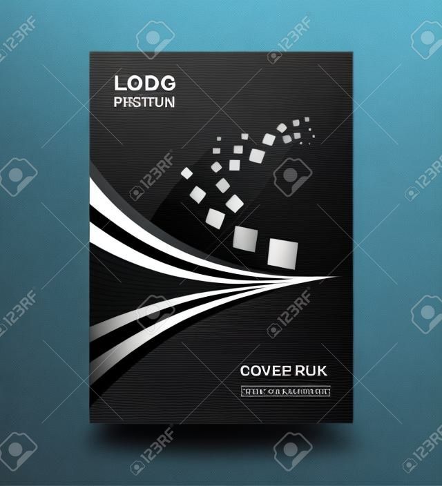 zwart Cover ontwerp sjabloon, cover ontwerp, printen ontwerp, vector illustratie, zilveren achtergrond, rapport cover, rapport template