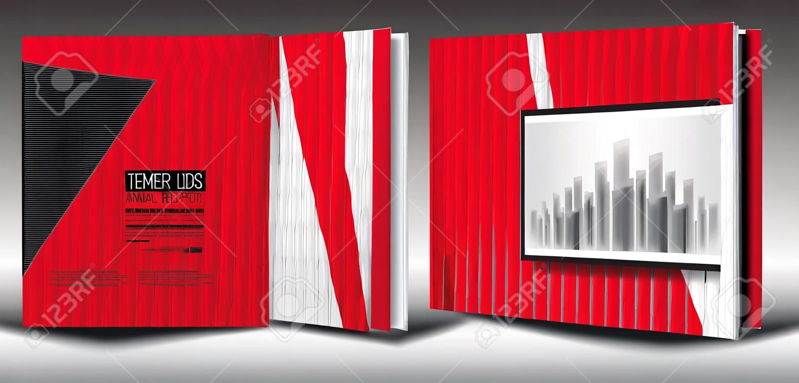 Red Cover design template for magazine, ads, presentation, annual report, book, leaflet, poster, catalog, printing media, newsletter, business brochure flyer, Horizontal layout vector. A4