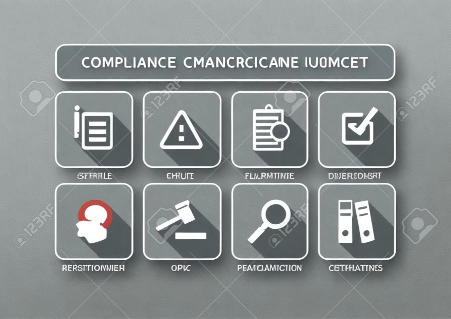 Compliance Flat Icon Set
