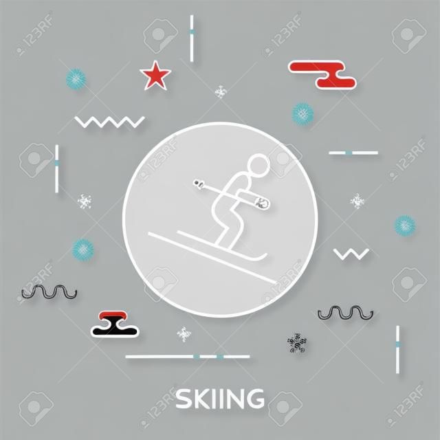 Skiing Concept vector illustration.