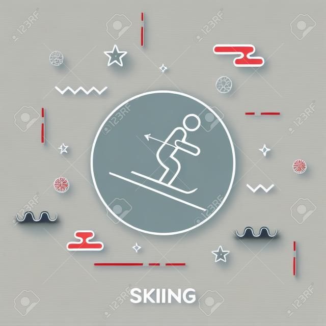 Skiing Concept vector illustration.