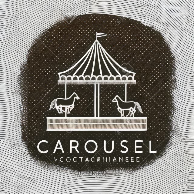 carrousel concept lijn kunst logo vector symbool illustratie ontwerp